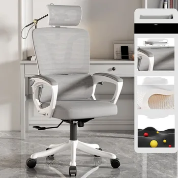Kolu Tasarımcı ofis koltuğu Döner Kafalık Sedanter Rulo ofis koltuğu Sünger Footrest Silla De Oficina Ofis Mobilyaları