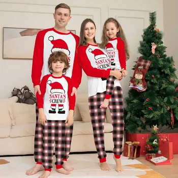Komik Noel Pijama Aile Bak Kıyafetler Köpek 2023 Kış Üstleri + Pantolon 2 adet Çift Pijama Seti Noel Giysileri Bebek Kız Romper