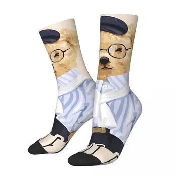 Komik Çılgın Çorap Erkekler için Kolay Harajuku Oyuncak Ayı Nefes Desen Baskılı Ekip Çorap Dikişsiz Hediye