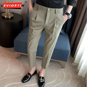 Kore Yeni Bahar ve Sonbahar İngiliz Hafif İş İnce Damla Hissediyorum günlük giysi erkek Moda Marka ince pantolon Klasik Style36