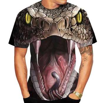 Korku Hayvan Yılan 3D Baskı T-shirt Moda Cobra Streetwear Erkekler Kadın O-Boyun T Shirt Büyük Boy Harajuku Tee Çocuklar Erkek Üstleri