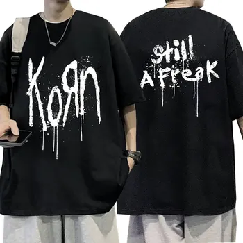 Korn Müzik Konseri Rock Grubu Dünya Turu T Shirt erkek Vintage Metal Gotik Büyük Boy T-Shirt Streetwear Kısa Kollu T Shirt
