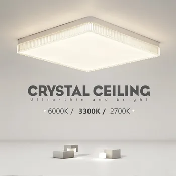 Kristal tavan ışıkları kare doğal aydınlatma armatürleri iç mekan aydınlatması Modern Dekoratif Led Tavan Lambaları Oturma Odası yatak Odası için