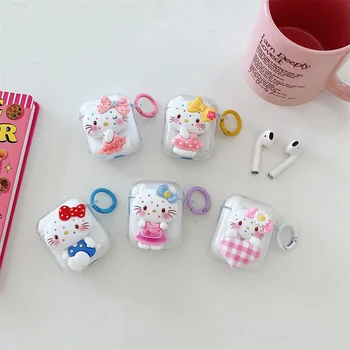 Kulaklık kutusu AirPods için Pro Sıcak Sevimli Karikatür Anime Rol Hello Kitty Kulaklık Kutusu AirPods için 1 2 3 Pro 2rd koruyucu kapak