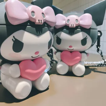 Kuromi Sanrio Peluş Kawaii Karikatür Sevimli Şık Saman Taşıyıcı Kupa Patlamış Mısır Kovası Anime peluş oyuncaklar Kızlar için doğum günü hediyesi