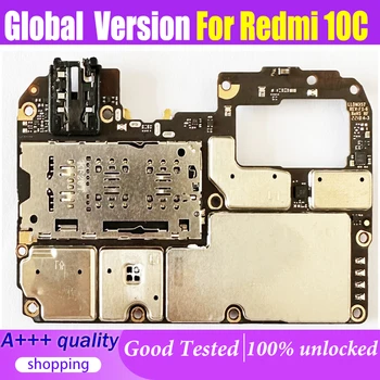 Küresel Sürüm Redmi İçin 10C Anakart İyi Çalışma Orijinal Anakart Unlocked Mantık Kurulu 64GB / 128GB Redmi 10C