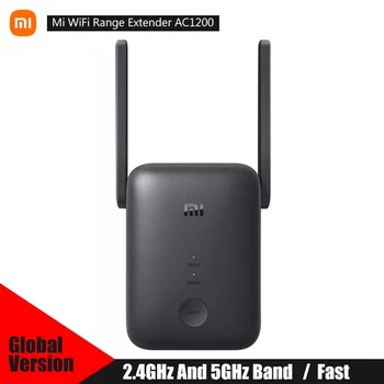 Küresel Sürüm Xiao mi mi WiFi Aralığı Genişletici AC1200 2.4 GHz Ve 5 GHz bant 1200 Mbps Ethernet Portu Amplifikatör WiFi Sinyal Router