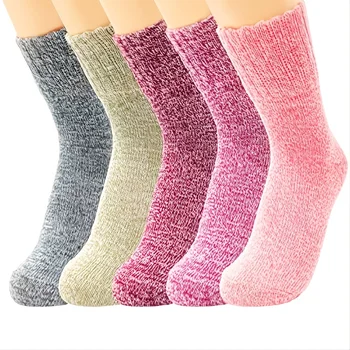 Kış Katı Kadın Çorap Klasik Basit Elastik Kuvvet Moda Rahat Orta Yün Çorap Kadın Rahat Orta Sokken Yüksek Kaliteli
