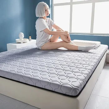 Lateks Yatak 8cm Katlanabilir yatak şilteleri Rahat Uyku Yatak Çift için Taşınabilir Öğrenci Yurdu Bellek Köpük Mat