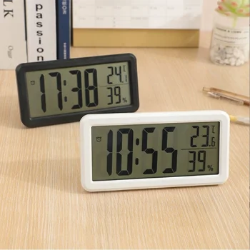 LCD Dijital Saat Dilsiz Masaüstü Saat pilli led Elektronik alarmlı saatler Sıcaklık Sensörü Yatak Odası Kapalı duvar saatleri