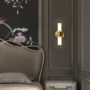 led duvar ışık Oturma Odası Yatak Odası Başucu Bakır Tasarım Altın Duvar lambası Kanepe Merdiven arka plan lambası Modern ev dekor armatürü