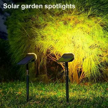 LED güneş spot ışıkları açık insan vücudu indüksiyon IP65 su geçirmez güneş enerjili peyzaj Spot Yard ağacı bahçe dekor