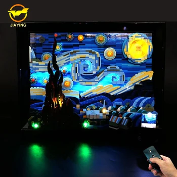 LED Kiti 21333 Vincent Van Gogh Yıldızlı Gece Yapı Taşları Çocuk Tuğla Oyuncaklar Lamba Seti (Sadece Aydınlatma Yok Model)