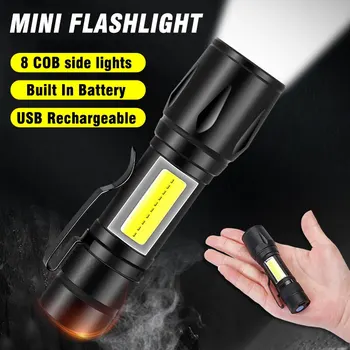 LED USB Şarj Edilebilir Su Geçirmez El Feneri Mini güçlü far Taşınabilir Kafa Lambası farlar kamp balıkçılık Sürme
