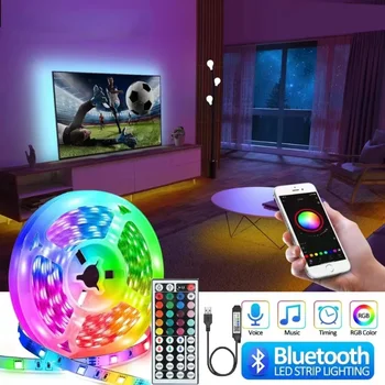LED şerit ışıkları RGB 5050SMD Bluetooth Kontrol Müzik Senkronizasyonu esnek ışık 5V diyot Şerit lamba 10M TV arkaplan ışığı dekorasyon