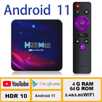 Lemfo H96 akıllı tv kutusu Android 11 4G 32Gb 64Gb Wifi 2.4 G&5.8 G 4K Hd Youtube Usb 3.0 Google Oyun bluetooth alıcısı Medya Oynatıcı