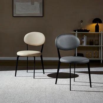 Lüks İskandinav yemek sandalyeleri Metal Bacaklar Deri Tasarımcı Benzersiz yemek sandalyeleri Makyaj Masaları Sillas De Comedor dış mekan mobilyası