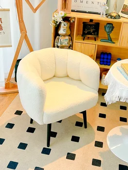 Lüks Kuzu Kaşmir Koltuklar İskandinav Tasarım Oturma Odası tekli koltuk Yatak Odası Makyaj Koltuğu Dresser Tabure Mobilya Koltuk