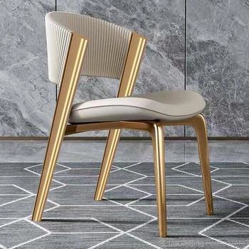 Lüks yemek sandalyeleri Modern Basit Accent Sandalye Ev Restoran Sandalye İtalyan Tarzı Arkalığı paslanmaz çelik yemek sandalyesi