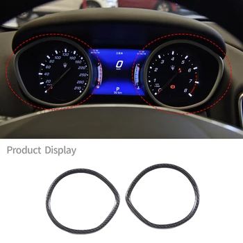 Maserati Ghibli için 2014-2020 Gerçek Karbon Fiber Araba Dashboard Takometre Dekoratif Halka Sticker Araba İç Aksesuarları