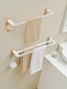 Masif ahşap banyo havlu çubuğu tek çubuk havlu çubuğu rafları tuvalet çift çubuk havlu kancası standı