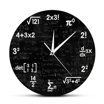Matematik Denklemleri duvar saati s Notasyonlar Matematik Kara Tahta Geek duvar saati Çocuklar İçin Eğitici Hediyeler Öğretmen Okul Duvar Dekoru