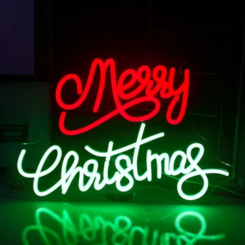 Merry Christmas Neon Burcu yatak odası noel partisi dekoru Kişiselleştirilmiş Ev partisi ofis Bar Pub kulüp dekoru duvara asılan tabo ışık