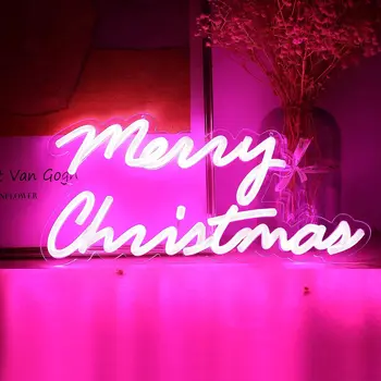 Merry Christmas Neon işaretleri dekorasyon Neon ışık duvar dekor için 15.8