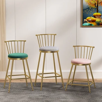 Metal Tasarımcı Yemek Sandalyesi Modern Otel Yüksek Resepsiyon Masası Minimalist Salon Oturma Odası Sillas Para Comedor Dekorasyon