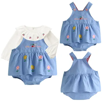 Miki çocuk giyim Japon Yeni Kız CS Karikatür Tavşan Çiçek Nakış Alan Tavuk Pantolon Etek Tulum