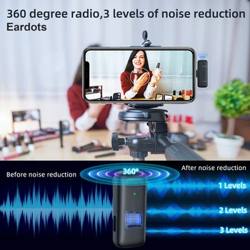 Mini Mikrofon clip-on dijital ekran Canlı Oyun Mikrofon 2 in 1 Gürültü Azaltma Telefon Canlı Yayın Kısa Video Çekim