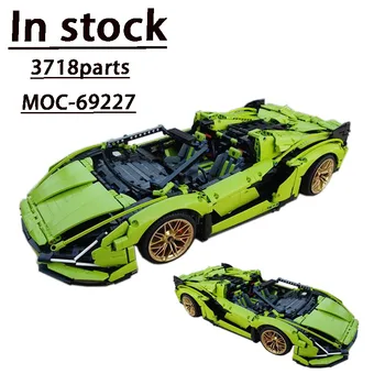 MOC-69227 Yeni Süper Cabrio 1: 8 Spor Araba Montaj Bloğu Modeli * 3718 Parçaları Cabrio Spor Araba Çocuk Doğum Günü Oyuncak Hediye