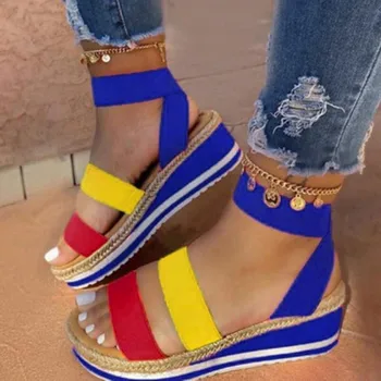 Moda Çok Renkli Yaz Rahat Sandalet Açık Yürüyüş Kadın Ayakkabı Hafif Burnu açık Rahat Nefes Bayan Ayakkabıları
