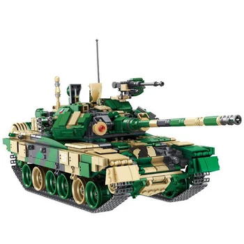 Modern Askeri Montaj Modeli Yapı Taşı Rusya T-90 ana muharebe tankı eğitici oyuncak WW2 Ordu Figürleri Erkek Hediyeler İçin