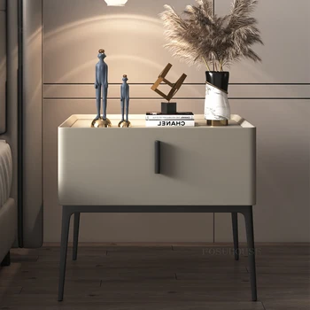 Modern basit Komodinler italyan gece standı ışık lüks depolama dolabı yatak odası mobilyası tasarımcı High-end başucu masa Z