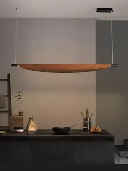 Modern basit masa avize mutfak lambaları ev dekorasyon avize iç mekan aydınlatması basit şerit ahşap avize
