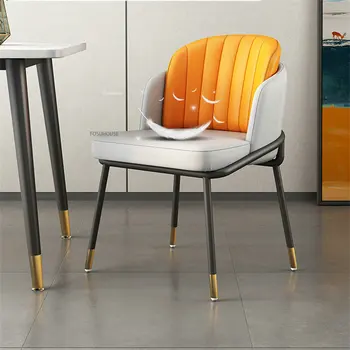 Modern Deri yemek sandalyeleri İçin mutfak mobilyası Yemek Romm Sandalye Küçük Daire Ev Eğlence Mutfak yemek sandalyesi