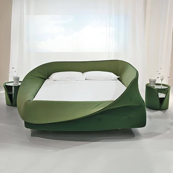 Modern minimalist ana yatak odası internet ünlü yaratıcı kumaş yatak çift kişilik yatak