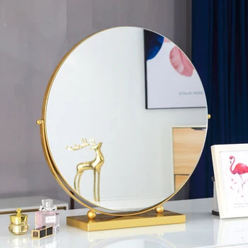 Modern Yaratıcı makyaj aynası Dresser Büyük Yatak Odası Minimalist Masa Ayna İskandinav Metal Specchio Grande Oturma Odası Dekorasyon