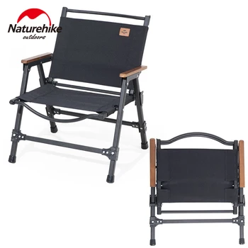 Naturehike Taşınabilir turist sandalyesi Katlanır Koltuk Arkalığı Koltuk Açık Balıkçılık Kamp Piknik Alüminyum Alaşımlı Hafif 2.7 kg