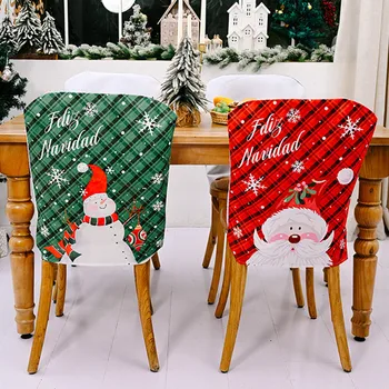Navidad 2023 noel sandalyesi Kapak Merry Christmas Süslemeleri Ev için Noel Noel Dekor Hediyeler Yeni Yıl 2024 Noel Çift Süsler