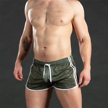 Nefes Erkekler Yaz Düz Renk Yüzmek Şort Erkek Egzersiz Spor Salonu Şort Rahat Örgü Plaj Sandıklar kısa pantolon