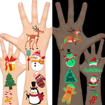 Noel Aydınlık Dövme Çıkartma Noel Arifesi Partisi çocuk Doğum Günü Hediyeleri İyilik Silah Dövme Etiket Noel Malzemeleri