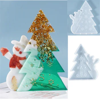 Noel Baba Gizler Arkasında Noel Ağacı silikon kalıp El Yapımı Noel Süs Epoksi Reçine Döküm Aracı Dıy Ev Dekorasyon