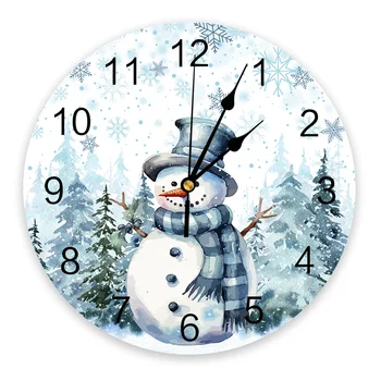 Noel Kış Kardan Adam Köknar Ağacı duvar saati Sessiz Dijital Saatler Ev Yatak Odası Mutfak Dekorasyon Asılı Saat