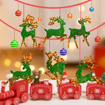 Noel Şekilli silikon kalıp DIY Epoksi Reçine Kalıp Geyik Elk Kalıp Noel Ağacı Kolye Dekorasyon Noel Elk Kalıp