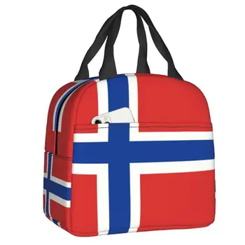 Norveç Bayrağı Termal Yalıtımlı Öğle Yemeği Çantaları Kadınlar Kullanımlık yemek kutusu Okul Ofis için Açık Çok Fonksiyonlu Gıda Bento Kutusu