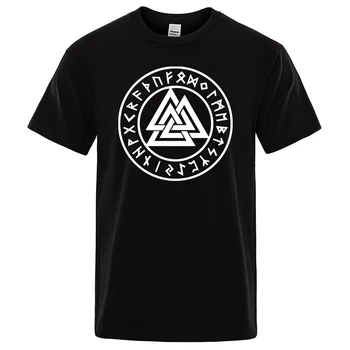 Odin Vikings Sembolleri Baskı T Shirt Erkek 2022 Yaz kısa kollu erkek tişört Harajuku Streetwear Tee gömlek Hip Hop Casual Tops