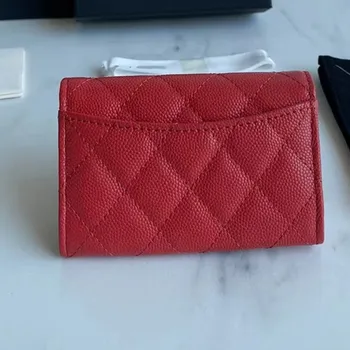 Orijinal Kalite Lüks hakiki deri Kart Sahibi cüzdan Bayanlar İçin Moda Havyar gerçek Deri çanta Yapmak Zil bozuk para cüzdanı