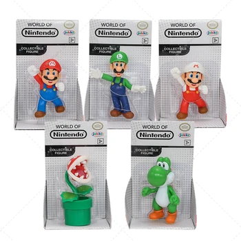 Orijinal Orijinal Süper Mario Bros Rakamlar Mario Luigi Yoshi Büyük Zehir Piranha Bitki Modeli PVC Koleksiyonu Oyuncak